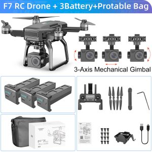 SJRC F7 Drone with 4K Camera for Adults, 9800FT Transmission Range, 3-Axis Gimbal